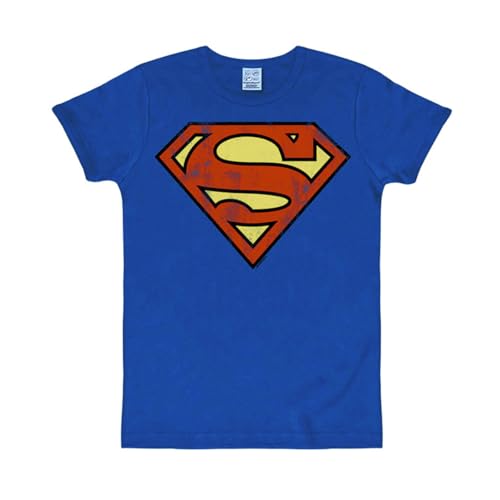 Logoshirt® DC Comics I Superman I Logo I T-Shirt Print I Damen & Herren I kurzärmlig I blau I Lizenziertes Originaldesign I Größe L von Logoshirt