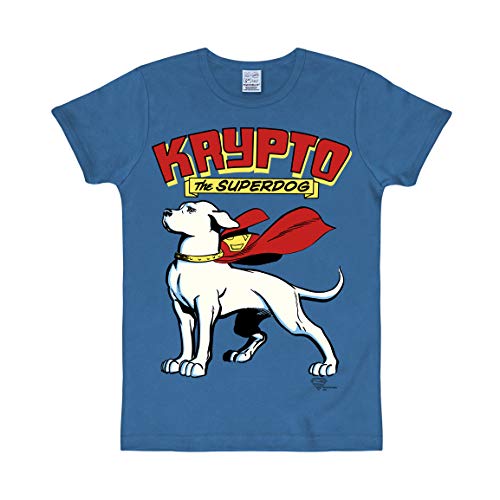 Logoshirt® DC I Superman I Krypto The Superdog I T-Shirt Print I Damen & Herren I kurzärmlig I blau I Lizenziertes Originaldesign I Größe XXL von Logoshirt