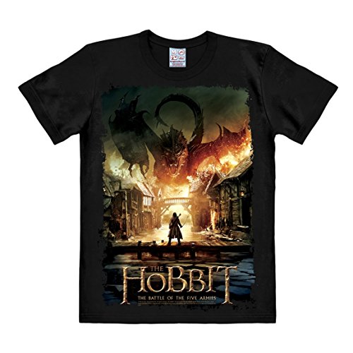 Logoshirt® Hobbit I The Battle of The Five Armies I T-Shirt Print I Damen & Herren I kurzärmlig I schwarz I Lizenziertes Originaldesign I Größe M von Logoshirt