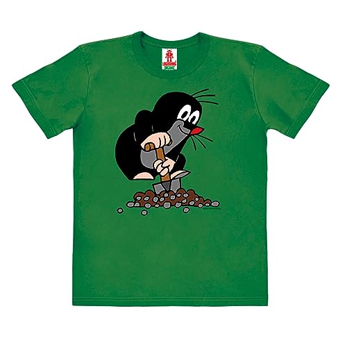 Logoshirt®️ TV I Der kleine Maulwurf I Hügel I Bio T-Shirt Print I Kinder I Mädchen & Jungen I kurzärmlig I grün I Lizenziertes Originaldesign I Größe 116 von Logoshirt