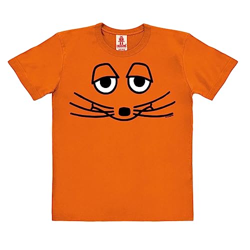 Logoshirt®️ TV I Die Sendung mit der Maus I Die Maus I Gesicht I Bio T-Shirt Print I Kinder I Mädchen & Jungen I kurzärmlig I orange I Lizenziertes Originaldesign I Größe 92-98 von Logoshirt