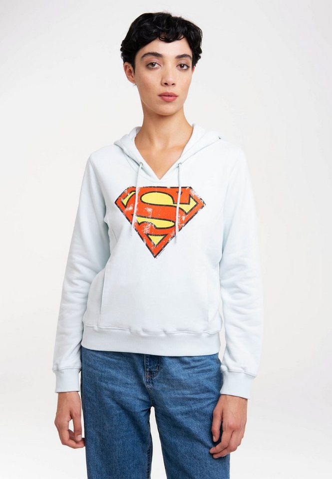LOGOSHIRT Kapuzensweatshirt DC Comics - Superman mit lizenziertem Print von LOGOSHIRT