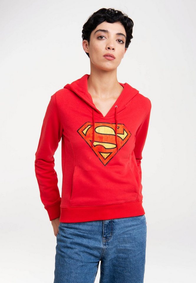 LOGOSHIRT Kapuzensweatshirt DC Comics - Superman mit lizenziertem Print von LOGOSHIRT