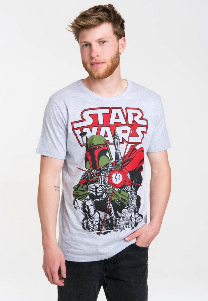 LOGOSHIRT T-Shirt Boba Fett - Krieg der Sterne mit kultigem Frontprint von LOGOSHIRT