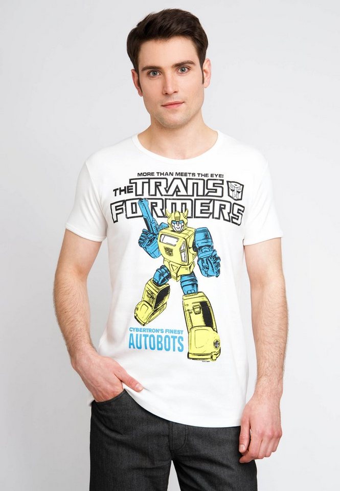 LOGOSHIRT T-Shirt Bumblebee Autobots mit großflächigem Frontprint von LOGOSHIRT