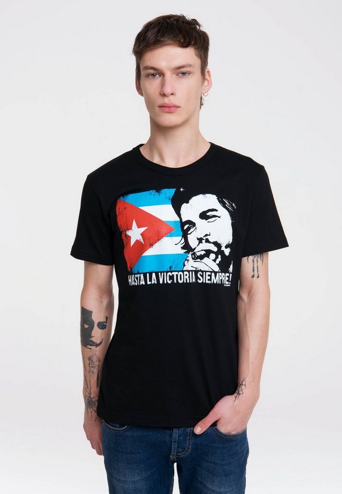 LOGOSHIRT T-Shirt Che Guevara - Cuban Flag mit lässigem Aufdruck von LOGOSHIRT