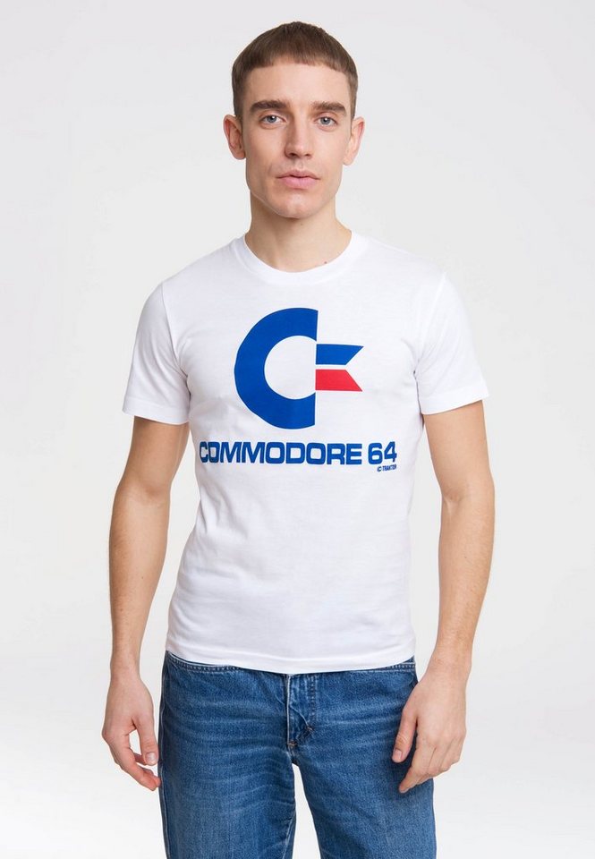 LOGOSHIRT T-Shirt Commodore C64 Logo mit Commodore-Logo von LOGOSHIRT