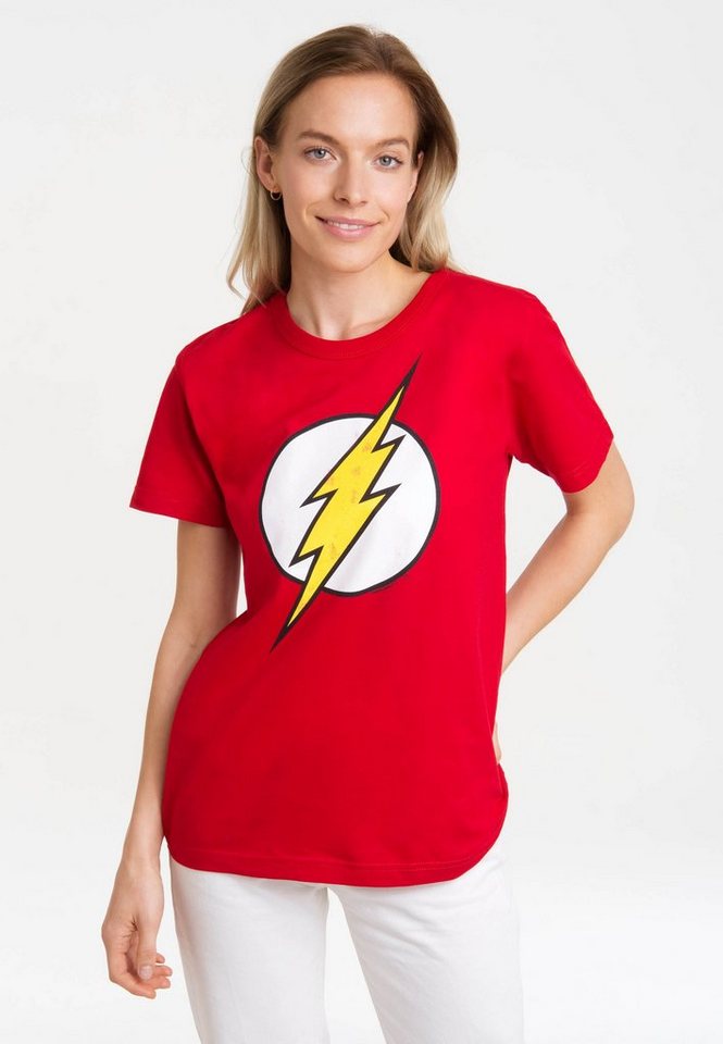LOGOSHIRT T-Shirt DC Comics - Flash Logo mit lizenziertem Print von LOGOSHIRT