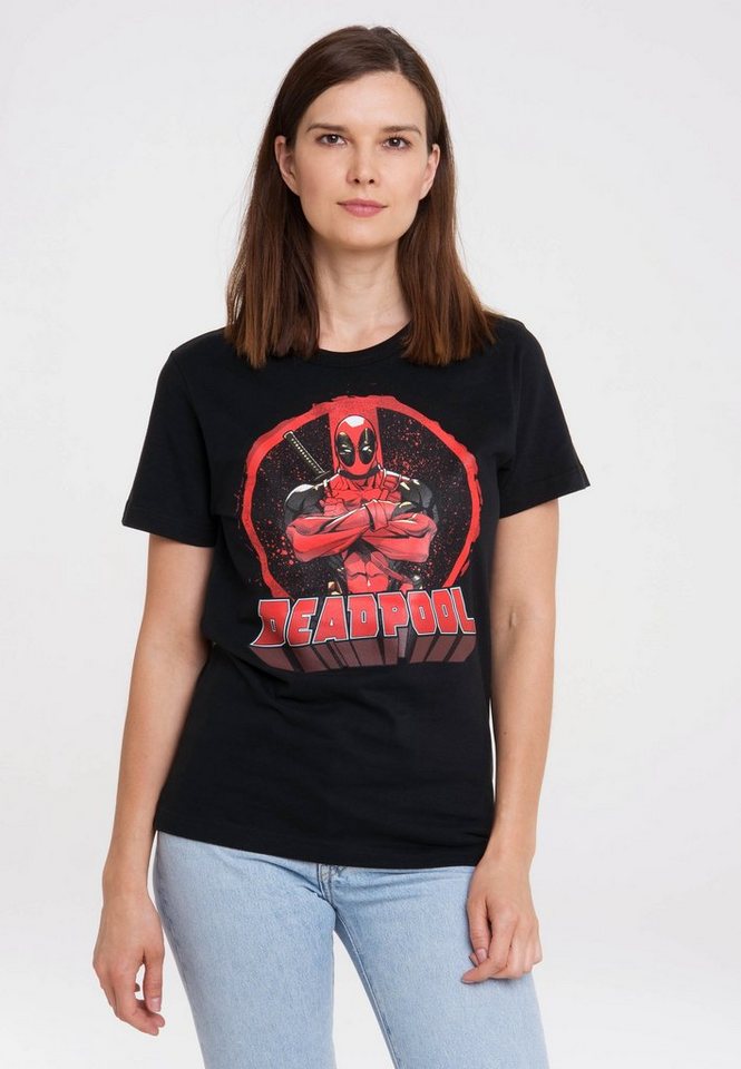 LOGOSHIRT T-Shirt Deadpool - Circle mit lizenziertem Print von LOGOSHIRT