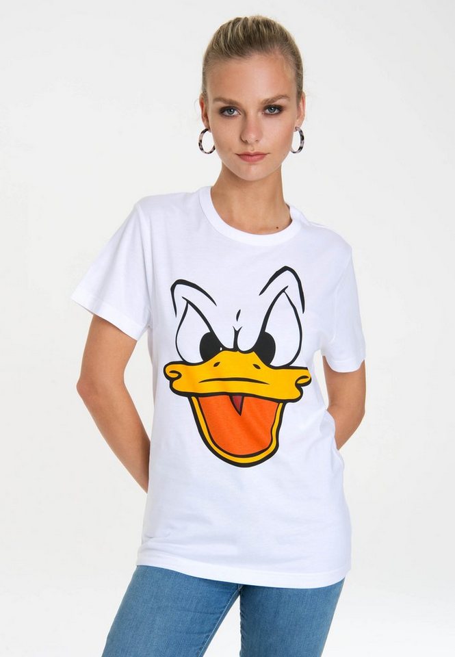 LOGOSHIRT T-Shirt Donald Duck – Face mit lizenziertem Originaldesign von LOGOSHIRT