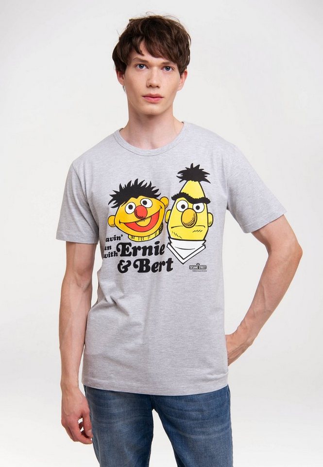 LOGOSHIRT T-Shirt Ernie & Bert - Havin`Fun mit Retro-Print von LOGOSHIRT