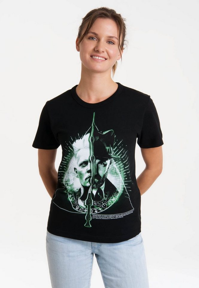 LOGOSHIRT T-Shirt Fantastic Beasts - Grindelwald vs. Dumbledore mit lizenziertem Print von LOGOSHIRT