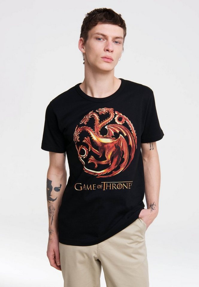 LOGOSHIRT T-Shirt Game Of Thrones - Targaryen mit großem Frontprint von LOGOSHIRT