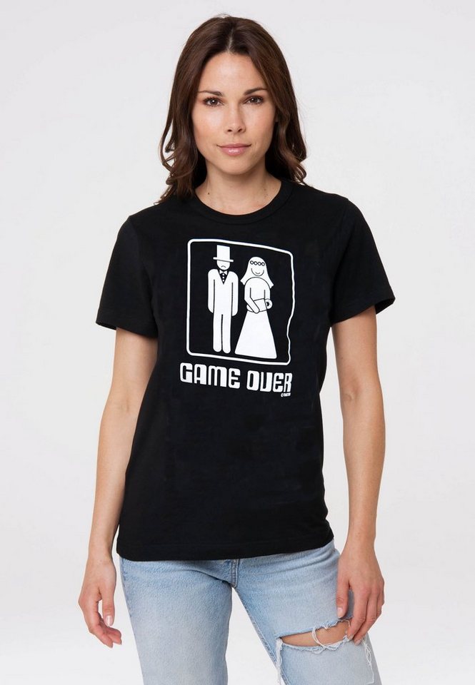 LOGOSHIRT T-Shirt Game Over mit lustigem Print von LOGOSHIRT