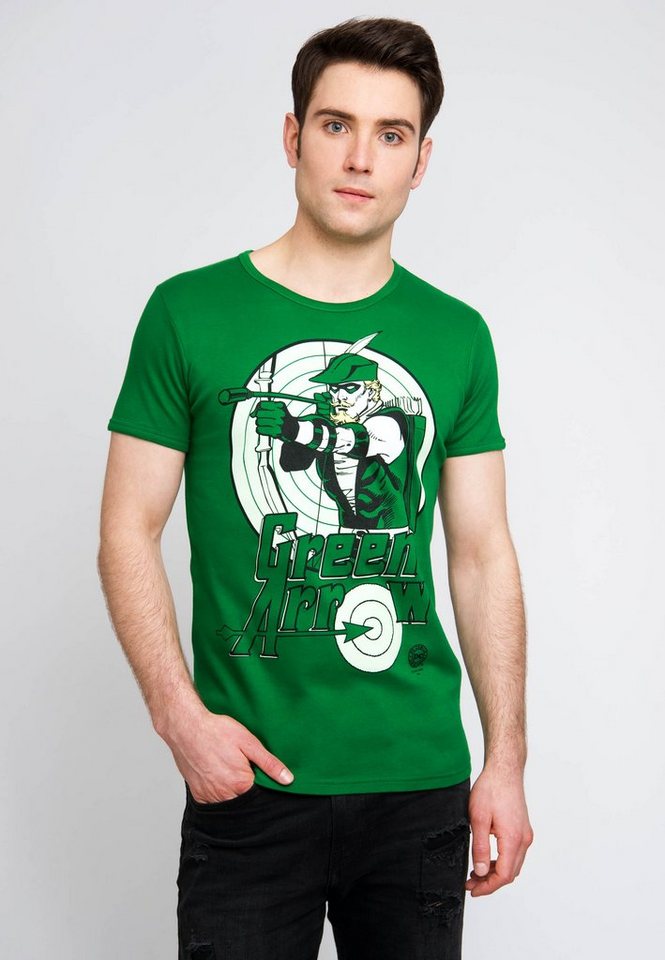 LOGOSHIRT T-Shirt Green Arrow mit coolem Frontprint von LOGOSHIRT