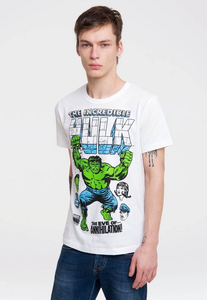 LOGOSHIRT T-Shirt Hulk - Marvel mit coolem Frontprint von LOGOSHIRT