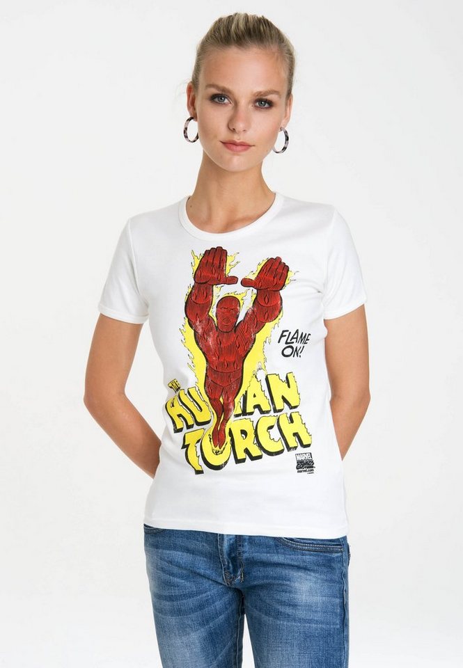 LOGOSHIRT T-Shirt Human Torch – Flame On mit lizenziertem Originaldesign von LOGOSHIRT