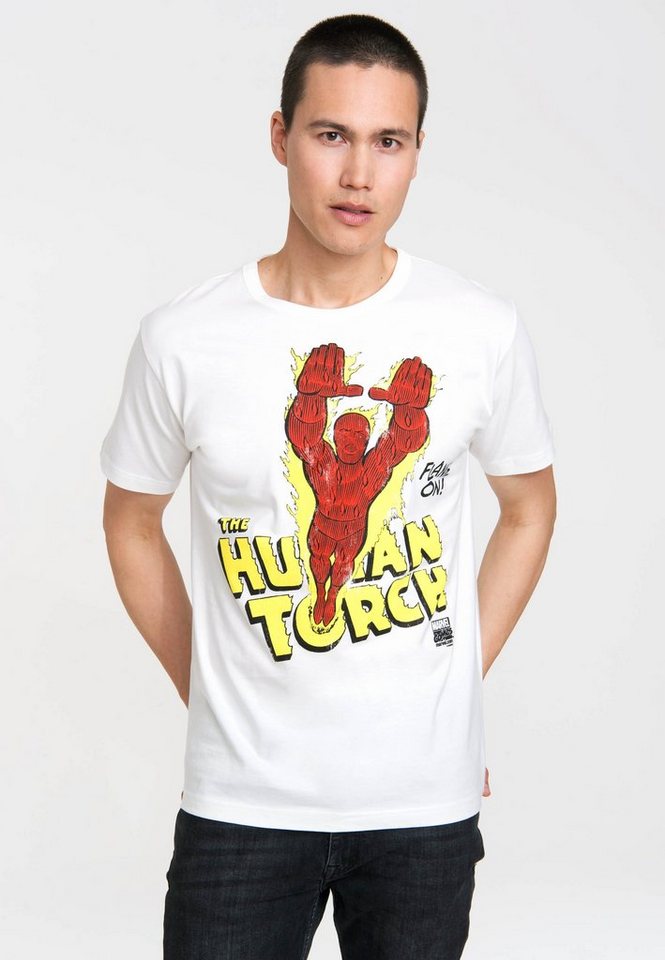 LOGOSHIRT T-Shirt Human Torch - Marvel mit coolem Print von LOGOSHIRT