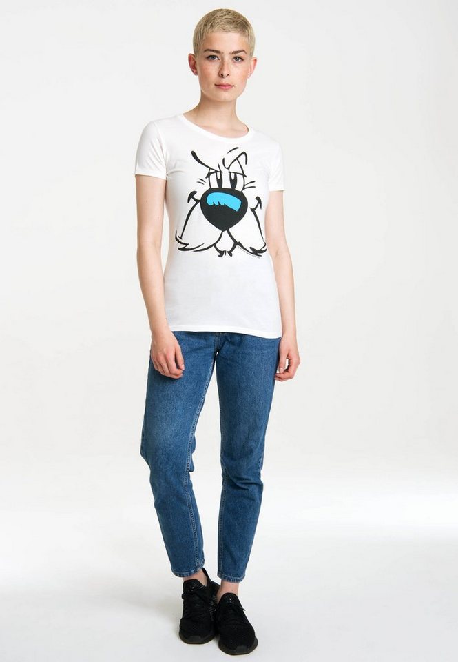 LOGOSHIRT T-Shirt Idefix - Faces - Asterix mit Retro-Print von LOGOSHIRT