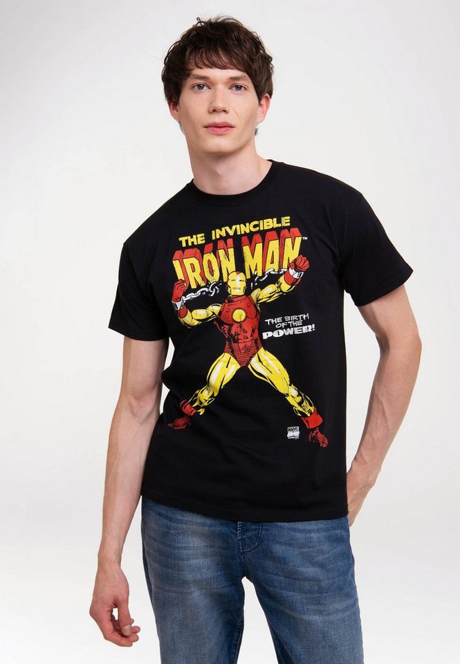 LOGOSHIRT T-Shirt Iron Man - The Birth Of The Power mit lizenziertem Print von LOGOSHIRT