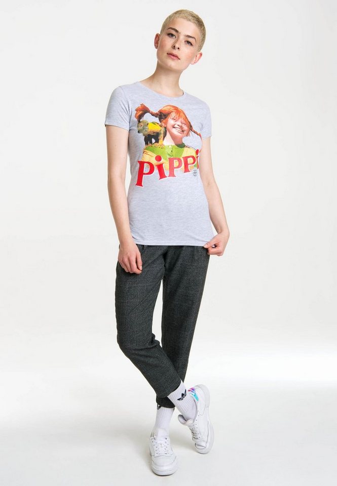 LOGOSHIRT T-Shirt Langstrumpf - Äffchen Herr Nilsson mit niedlichem Print von LOGOSHIRT
