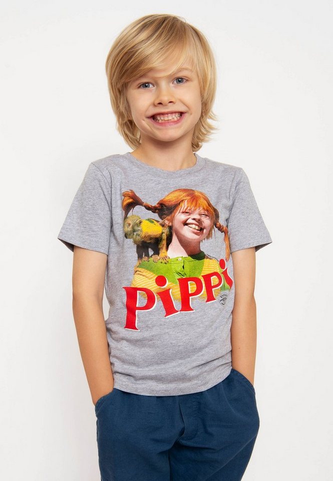 LOGOSHIRT T-Shirt Langstrumpf & Herr Nilsson mit lizenziertem Print von LOGOSHIRT