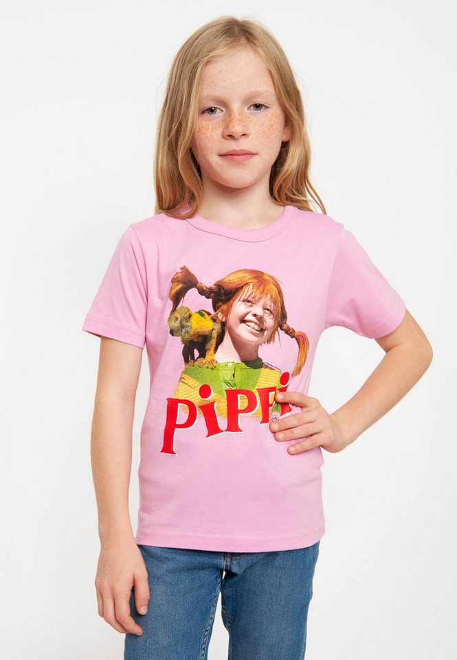 LOGOSHIRT T-Shirt Langstrumpf & Herr Nilsson mit lizenziertem Print von LOGOSHIRT
