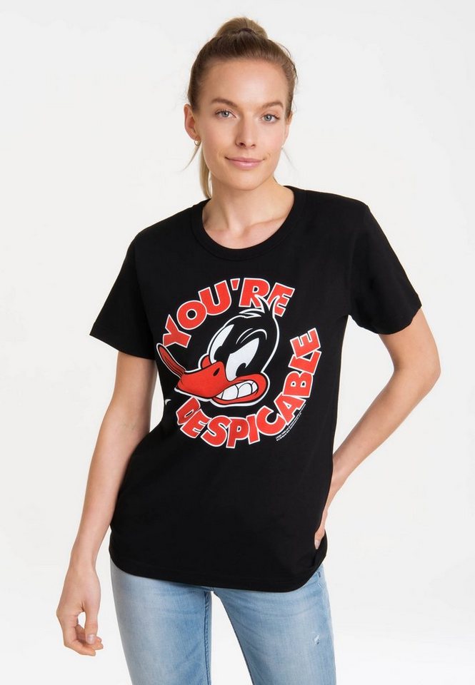 LOGOSHIRT T-Shirt Looney Tunes - Daffy Duck mit lizenziertem Print von LOGOSHIRT