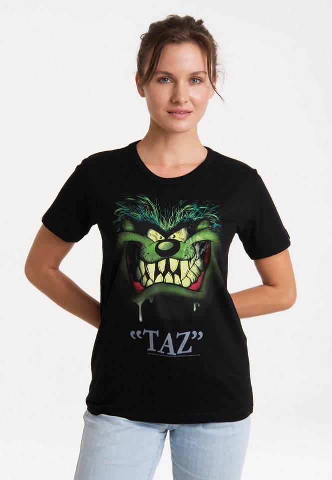 LOGOSHIRT T-Shirt Looney Tunes - Taz Portrait mit lizenziertem Print von LOGOSHIRT