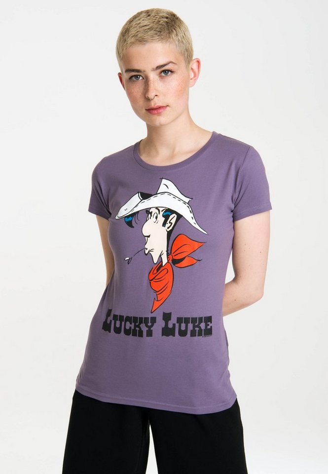 LOGOSHIRT T-Shirt Lucky Luke Portrait mit coolem Frontprint von LOGOSHIRT