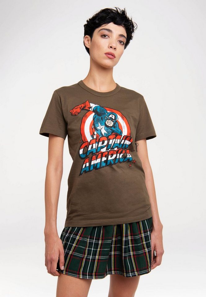 LOGOSHIRT T-Shirt Marvel – Captain America mit trendigem Superhelden-Print von LOGOSHIRT