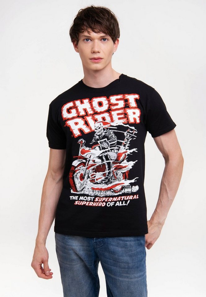 LOGOSHIRT T-Shirt Marvel Comics - Ghost Rider mit lizenziertem Print von LOGOSHIRT