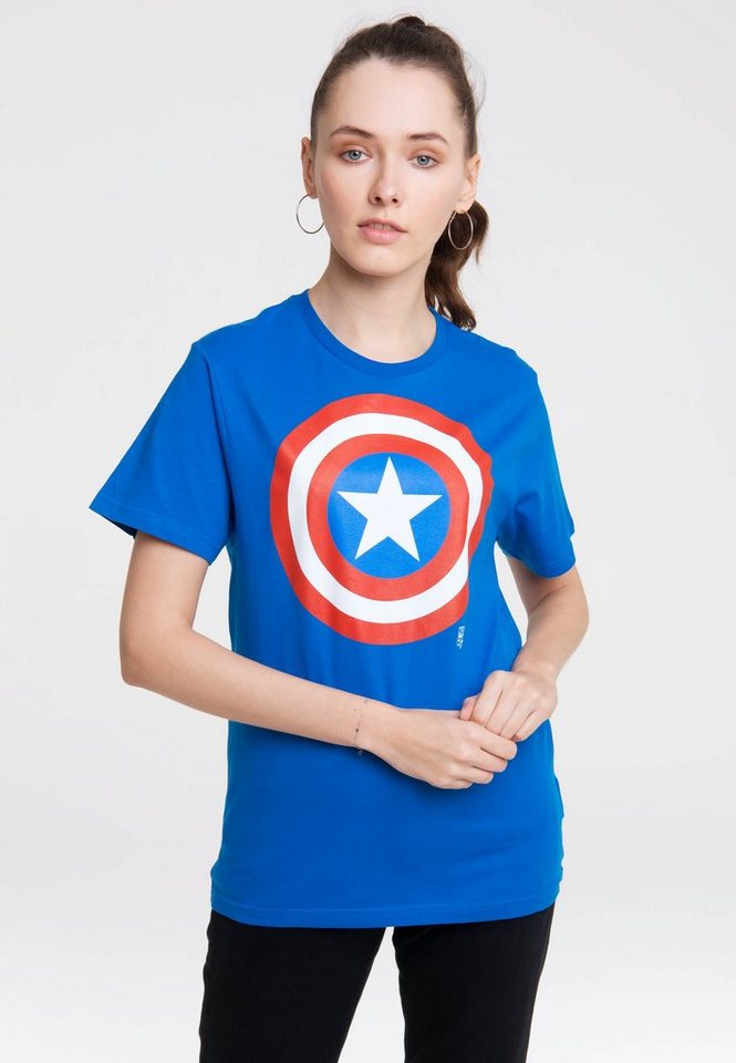 LOGOSHIRT T-Shirt Marvel Comics mit Captain America-Logo von LOGOSHIRT
