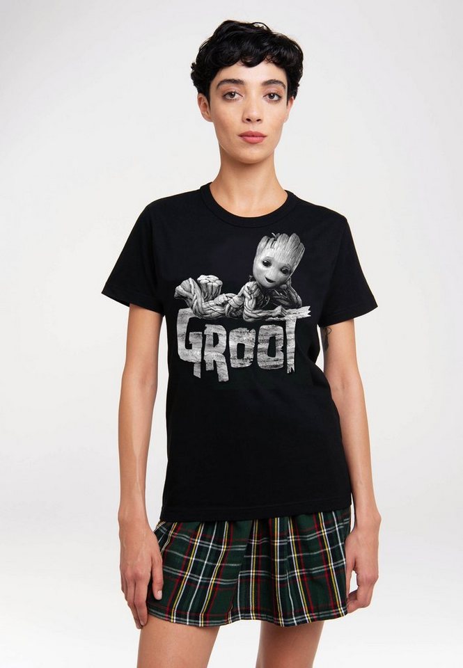 LOGOSHIRT T-Shirt Marvel - Groot mit witzigem Groot Print von LOGOSHIRT