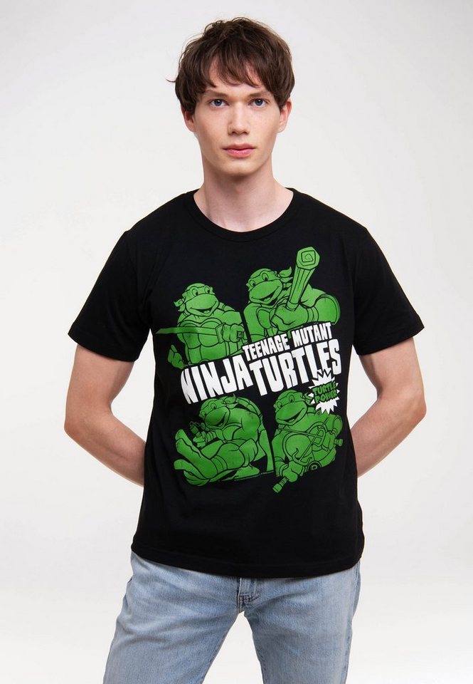 LOGOSHIRT T-Shirt Ninja Turtles - Turtle Power mit lizenziertem Print von LOGOSHIRT