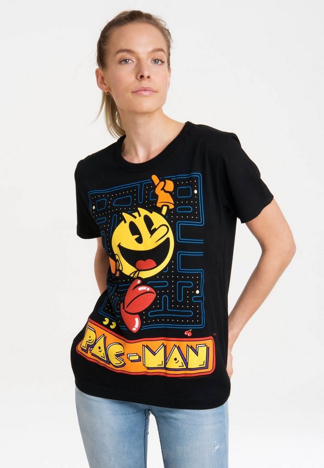 LOGOSHIRT T-Shirt Pac-Man – Jumping mit lizenziertem Print von LOGOSHIRT