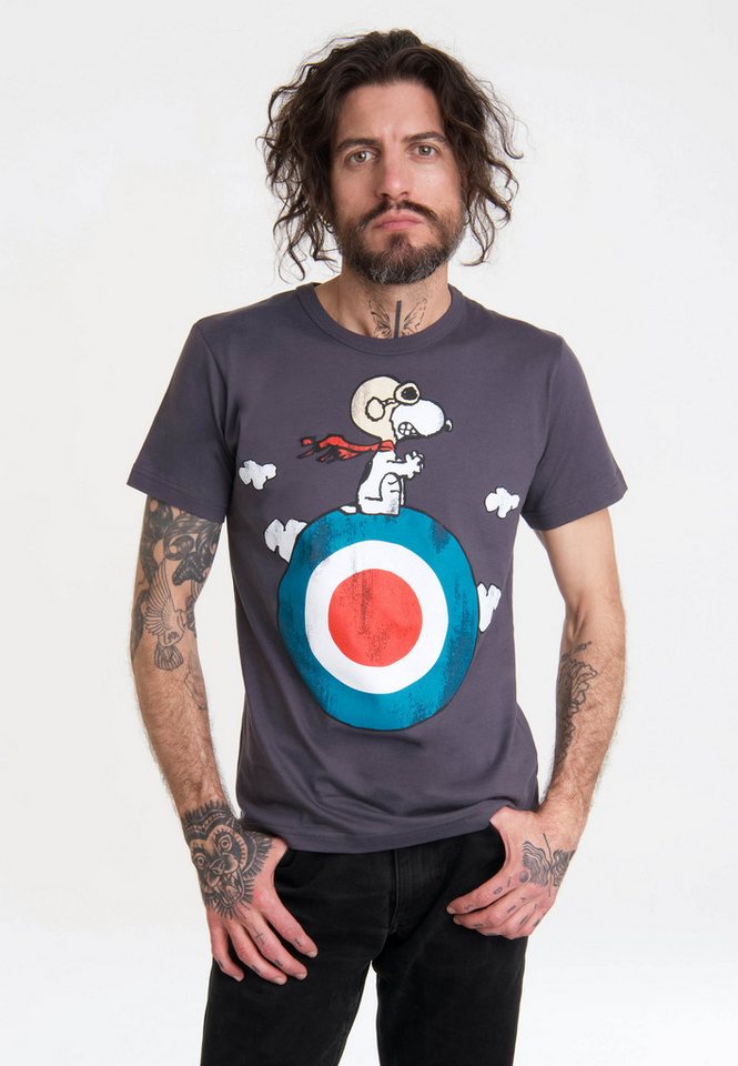 LOGOSHIRT T-Shirt Peanuts - Snoopy Pilot mit lizenziertem Print von LOGOSHIRT