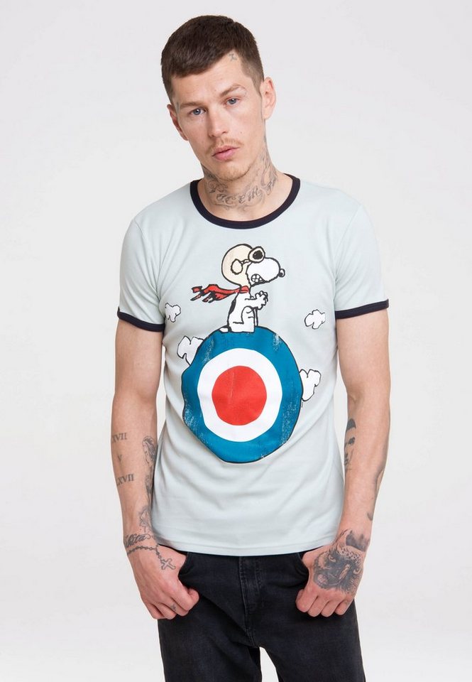LOGOSHIRT T-Shirt Peanuts - Snoopy Pilot mit lizenziertem Print von LOGOSHIRT