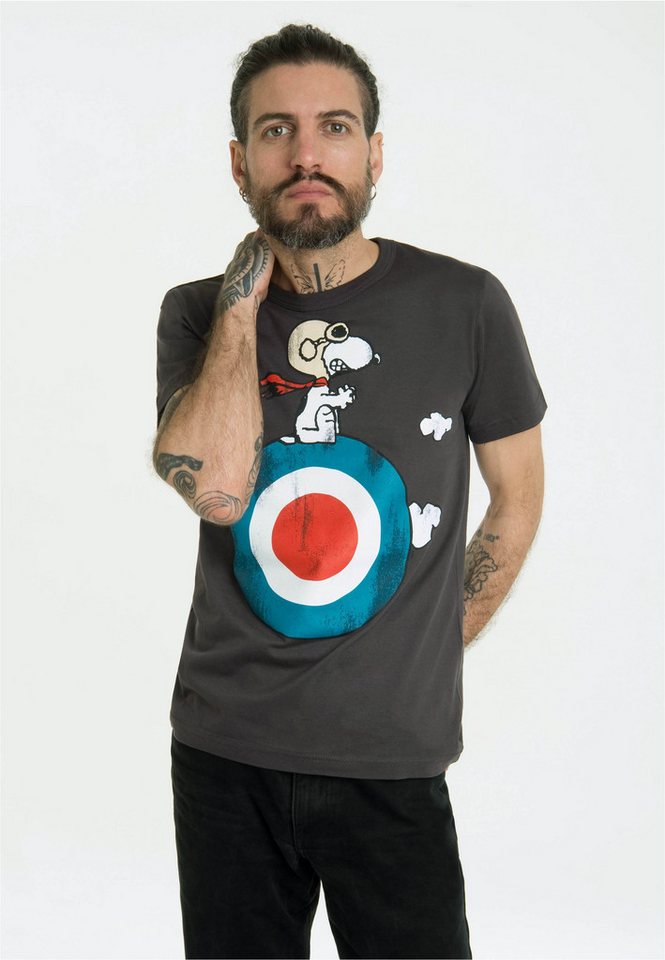 LOGOSHIRT T-Shirt Peanuts - Snoopy Pilot mit lizenziertem Print von LOGOSHIRT