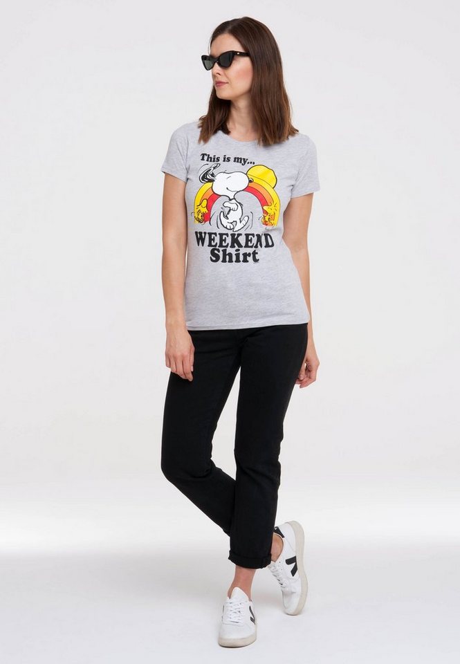 LOGOSHIRT T-Shirt Peanuts - Snoopy & Woodstock - Weekend mit lizenziertem Originaldesign von LOGOSHIRT