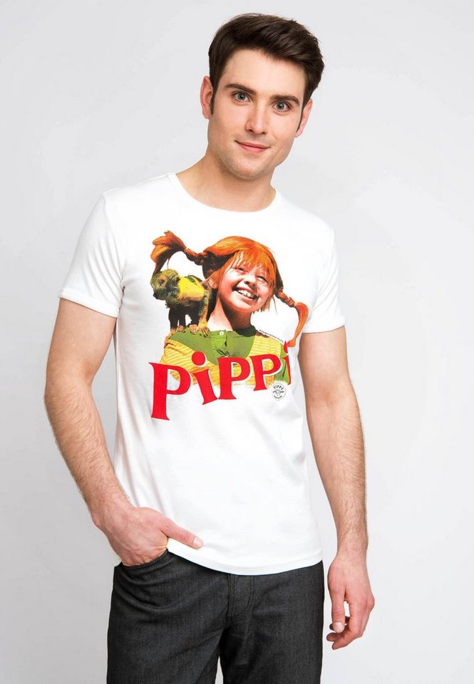 LOGOSHIRT T-Shirt Pippi Langstrumpf mit frechem Frontprint von LOGOSHIRT