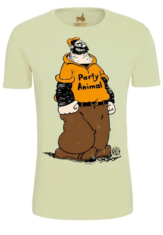 LOGOSHIRT T-Shirt Popeye – Brutus Party Animal mit trendigem Comic-Print von LOGOSHIRT