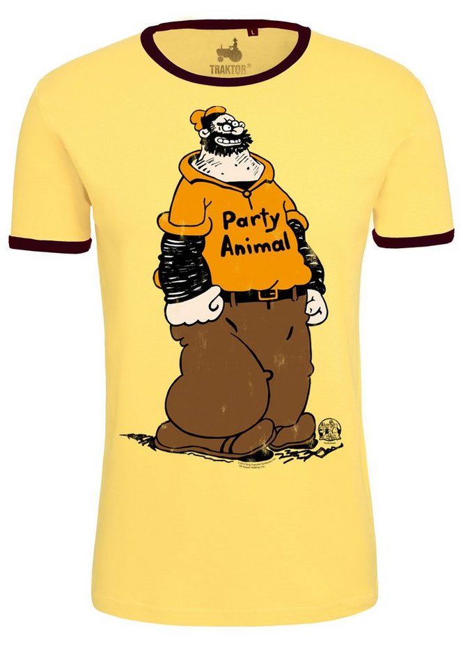 LOGOSHIRT T-Shirt Popeye - Brutus Party Animal mit trendigem Comic-Print von LOGOSHIRT