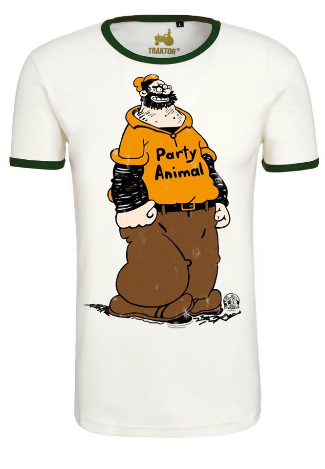 LOGOSHIRT T-Shirt Popeye - Brutus Party Animal mit trendigem Comic-Print von LOGOSHIRT