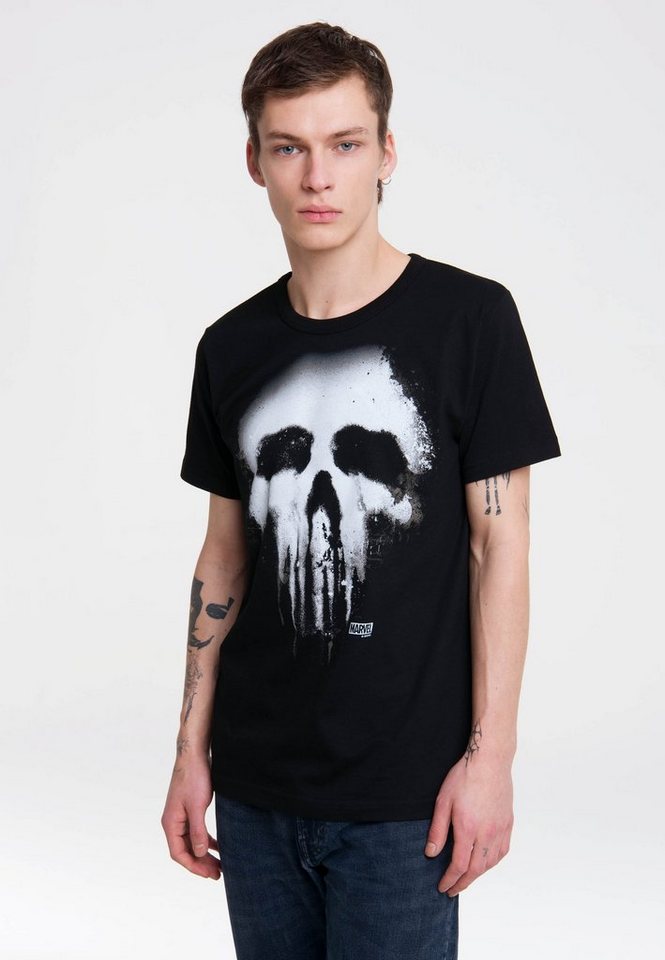 LOGOSHIRT T-Shirt Punisher Marvel mit lässigem Siebdruck von LOGOSHIRT