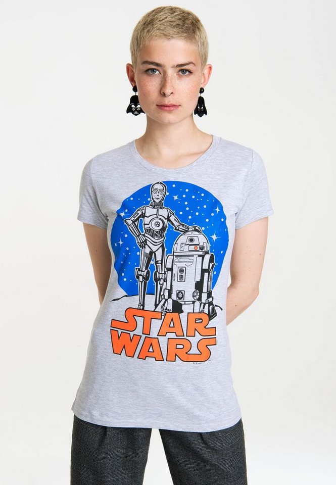 LOGOSHIRT T-Shirt R2-D2 & C-3PO Star Wars mit coolem Frontprint von LOGOSHIRT