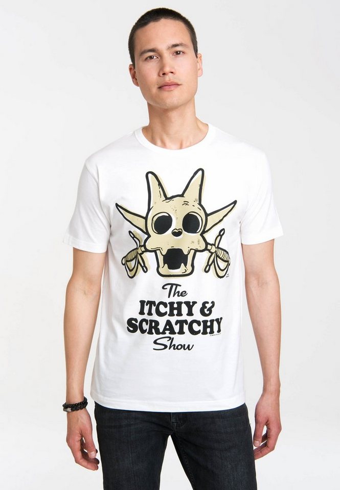 LOGOSHIRT T-Shirt Scratchy - The Simpsons mit coolem Print von LOGOSHIRT