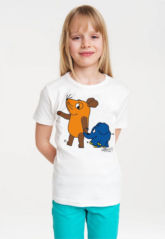 LOGOSHIRT T-Shirt Sendung mit der Maus - Maus & Elefant mit buntem Print von LOGOSHIRT