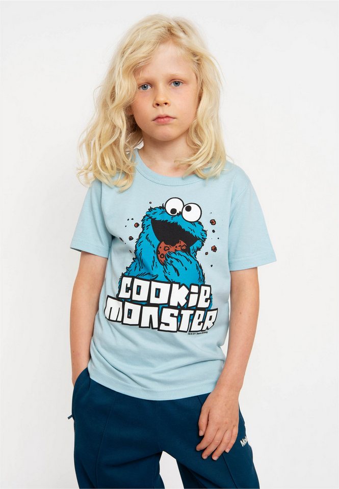LOGOSHIRT T-Shirt Sesamstraße - Krümelmonster mit coolem Frontprint von LOGOSHIRT