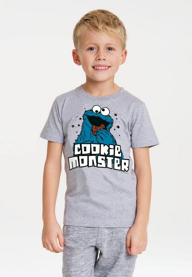 LOGOSHIRT T-Shirt Sesamstraße - Krümelmonster mit coolem Frontprint von LOGOSHIRT
